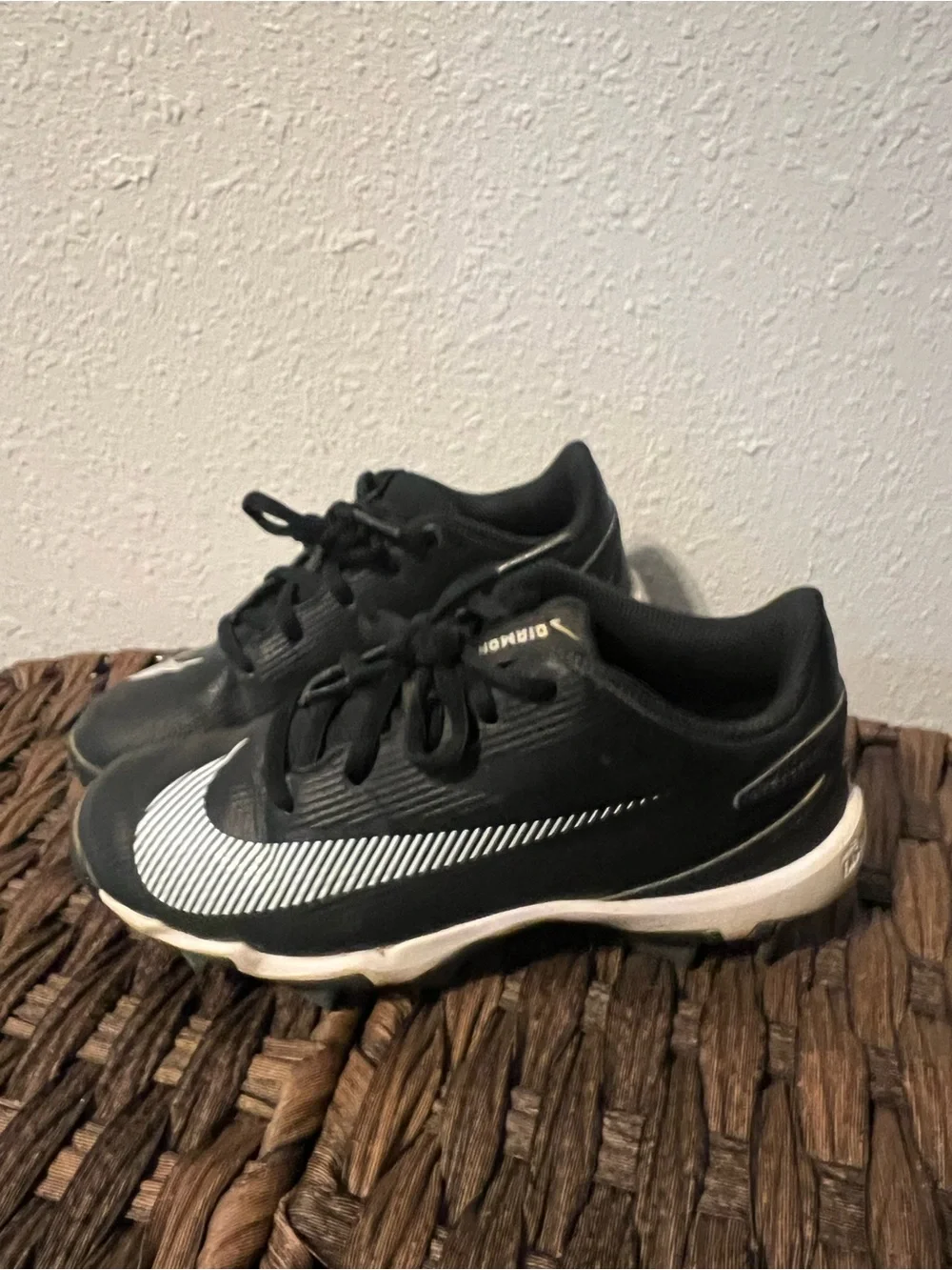 Little Kids' Nike Diamond Clutch Molded Baseball Cleats Black White